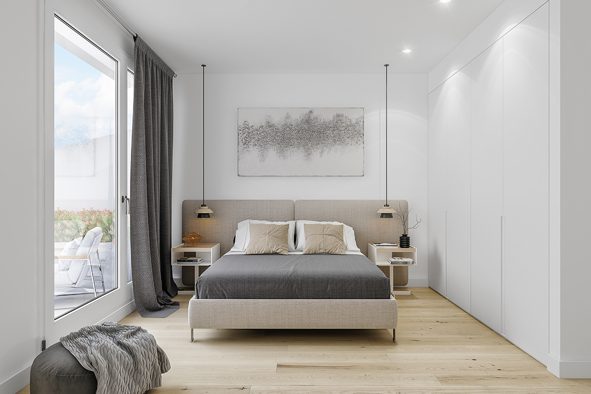 Imagen dormitorio de piso con garaje - Obra nueva y rehabilitación en centro A Coruña
