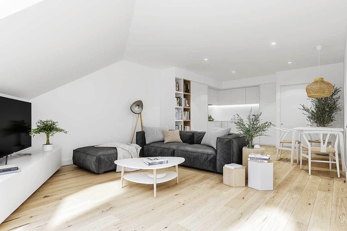 Imagen salón de piso con garaje - Obra nueva y rehabilitación en centro A Coruña