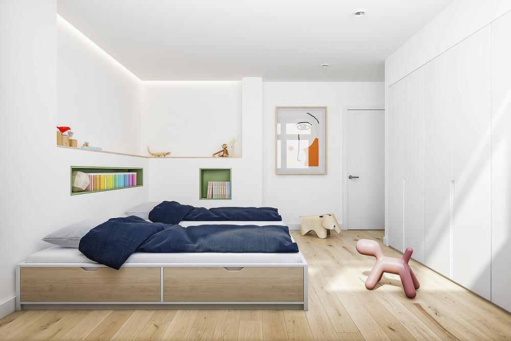 Imagen dormitorio piso Juan Flórez - Obra nueva y rehabilitación en centro A Coruña
